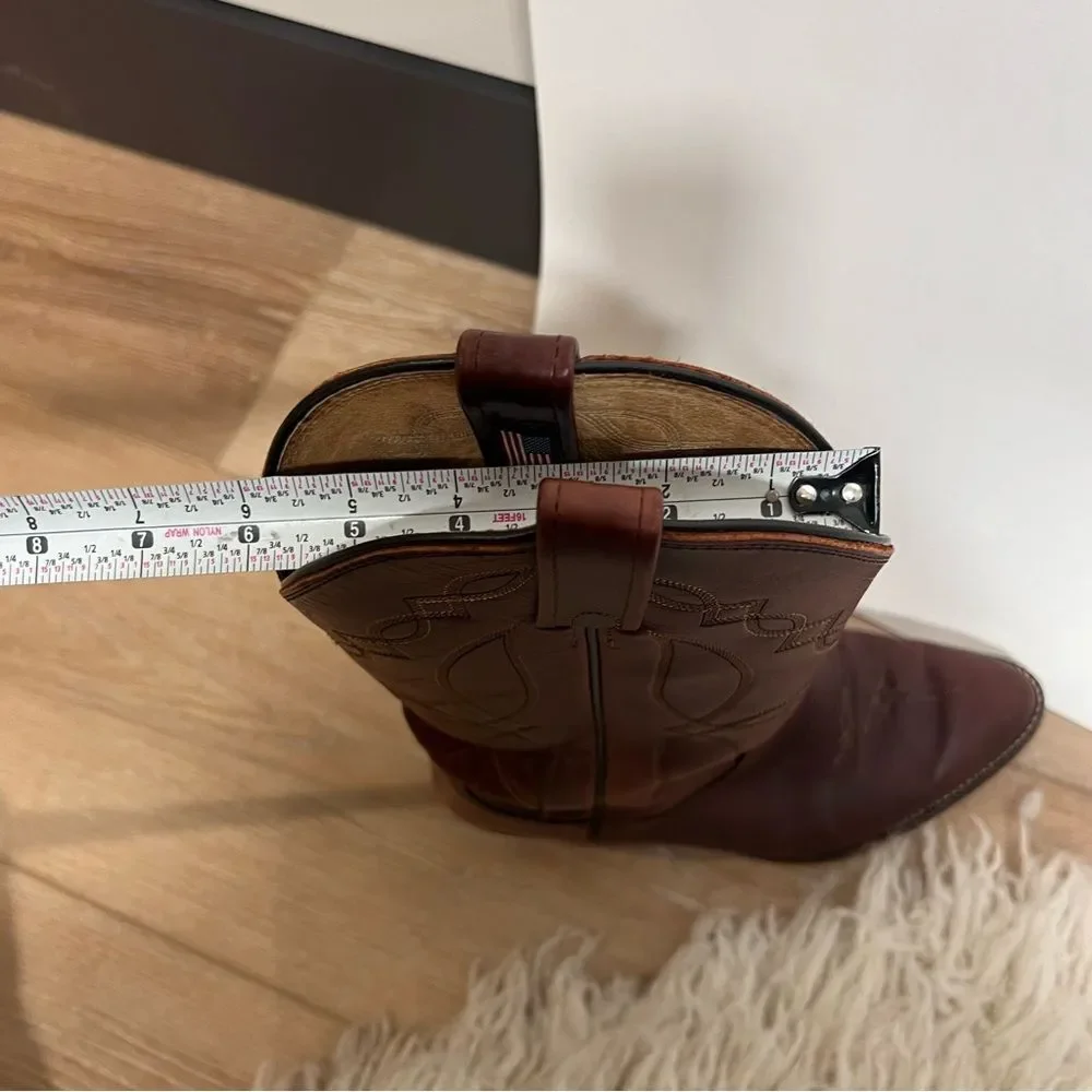 Dan Post Leather Stitched Cowboy Western Boots